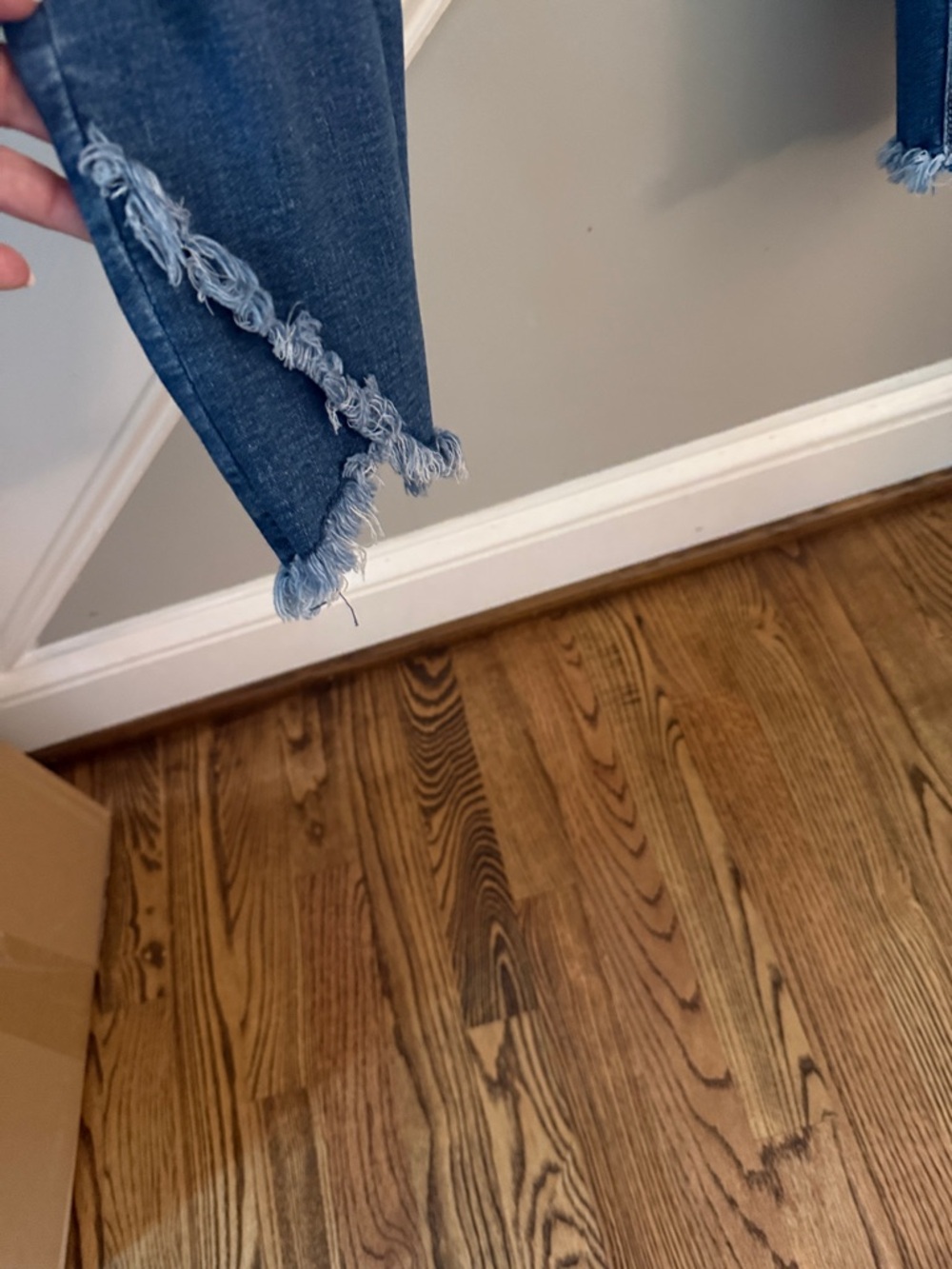 Royalty For Me Dark Blue Frayed Ankle Skinny Jeans - Picture 3 of 4